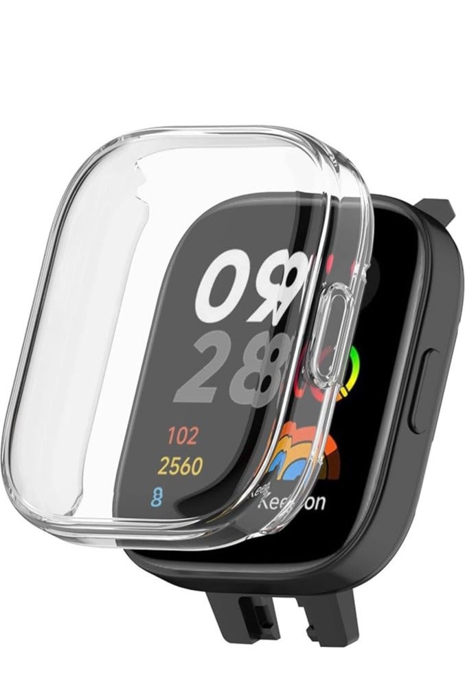 Full Round Soft Silicone Case Compatible with Redmi Watch 3 Clear