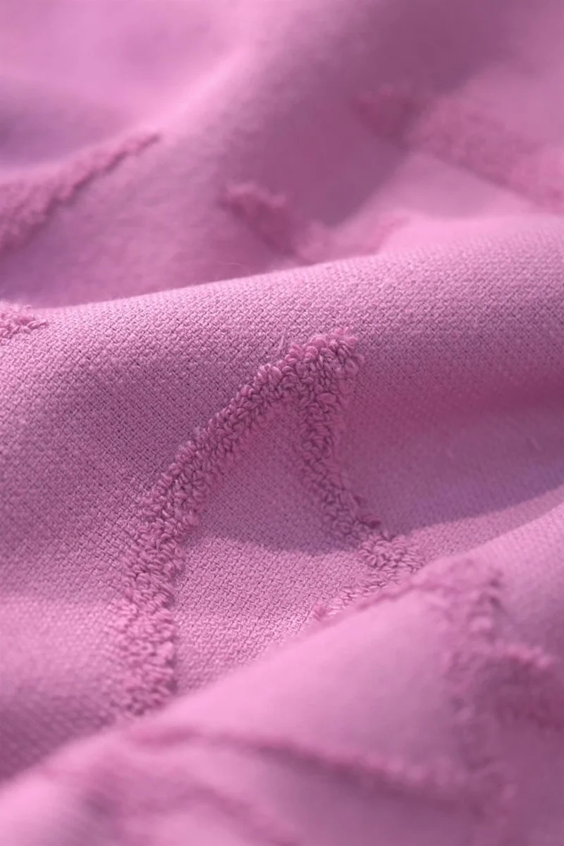 فافورا Trend 100% Cotton Embossed Beach Towel - Plum