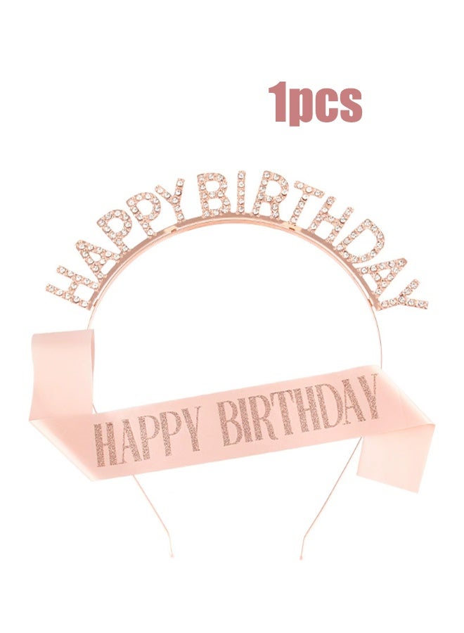 واي جيه عيد ميلاد فتاة وشاح & حجر الراين عقال طقم ، تيجان عيد ميلاد للفتاة ، ذهب وردي بريق عيد ميلاد وشاح عيد ميلاد هدايا عقال للنساء لوازم حفلات عيد ميلاد - Image 1