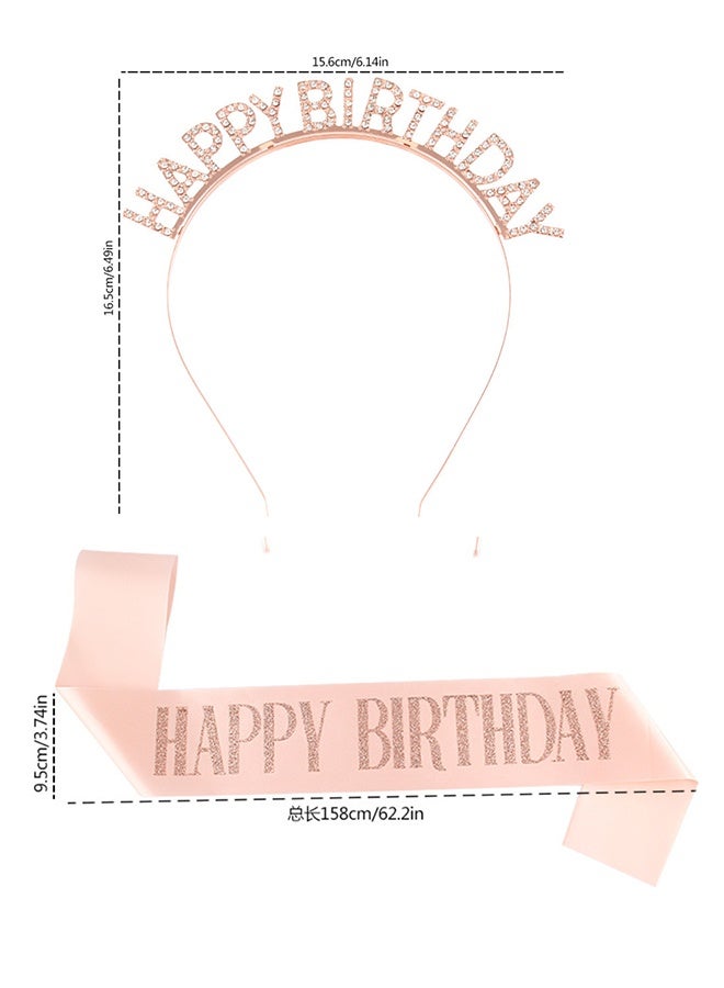 واي جيه عيد ميلاد فتاة وشاح & حجر الراين عقال طقم ، تيجان عيد ميلاد للفتاة ، ذهب وردي بريق عيد ميلاد وشاح عيد ميلاد هدايا عقال للنساء لوازم حفلات عيد ميلاد - Image 2