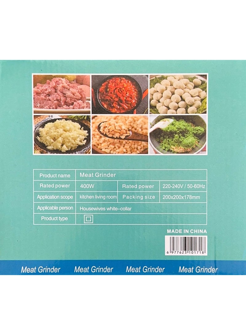 Gold Crest Electric Meat Chopper Grinder 3 Litre 400W with two variable speed Stainless Steel Bowl Food Processor for Meat Vegetables Onion Ginger Garlic Mincer Blender for Home / Restaurants / Kitchen, GC-403 - Image 3