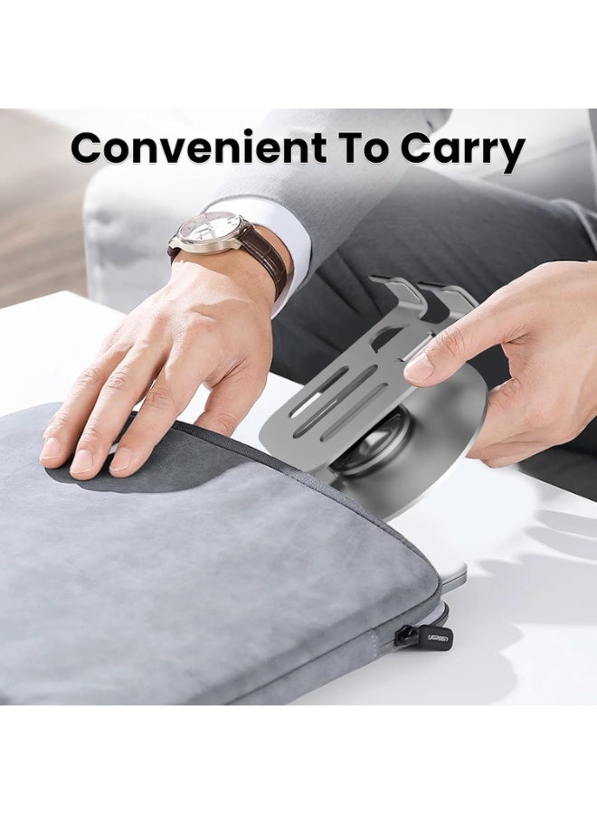 Cell Phone Stand, Multi-Angel Adjustable 360° Rotation Non-Slip Metal Phone Stand Compatible with iPone Android Smartphone and Tablet-Grey - Image 4