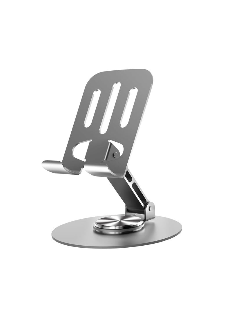 Cell Phone Stand, Multi-Angel Adjustable 360° Rotation Non-Slip Metal Phone Stand Compatible with iPone Android Smartphone and Tablet-Grey - Image 1