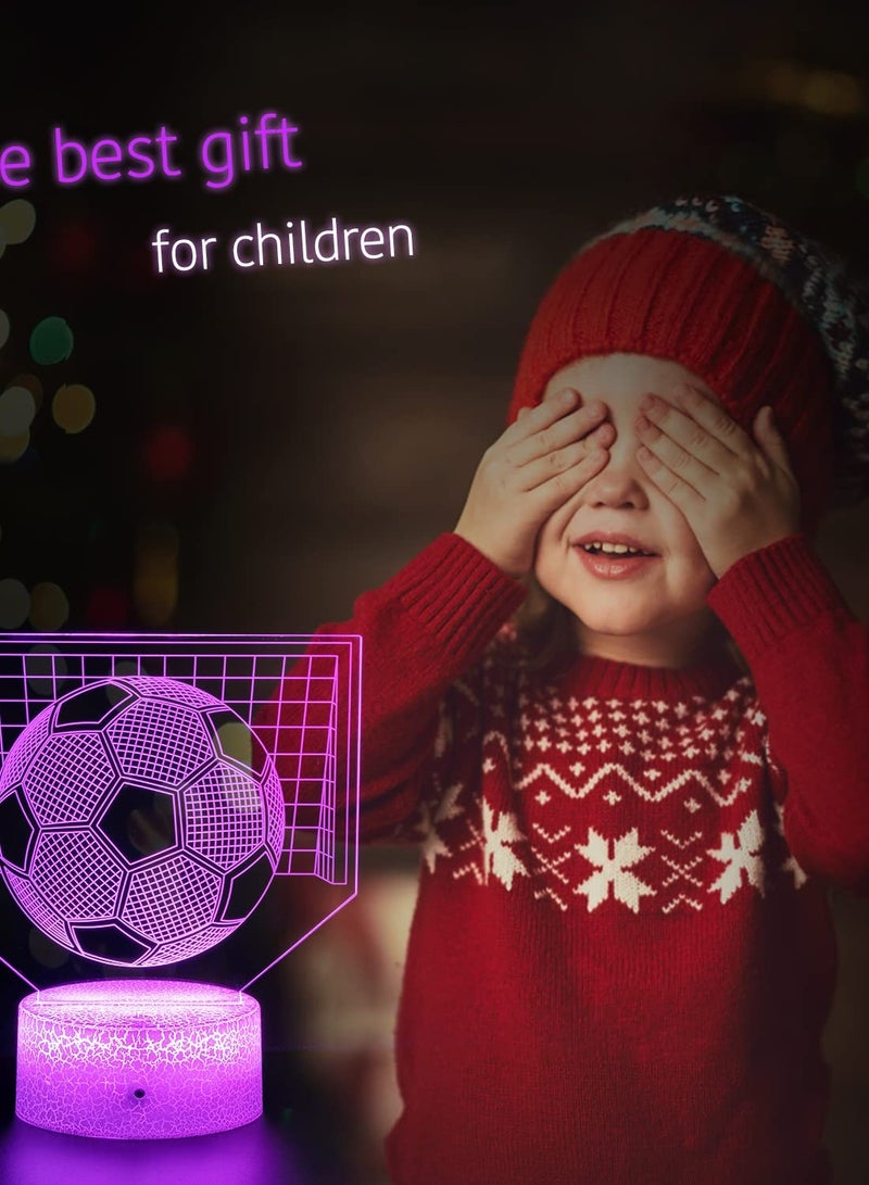 SYOSI Football 3D Illusion Lamp, Football Gifts for Boys Girls, 3D Night Light with 16 Colors Change Remote Control Decorative Desk Lamp Creative Birthday Gift Sports Fans Toys  - Image 3