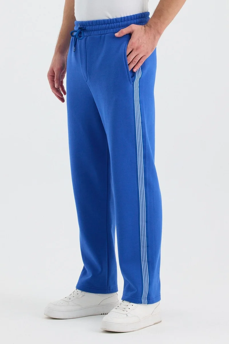 Cool Tarz Men's Regular Stripe Detailed Lace-Up 3 Thread Sweatpants