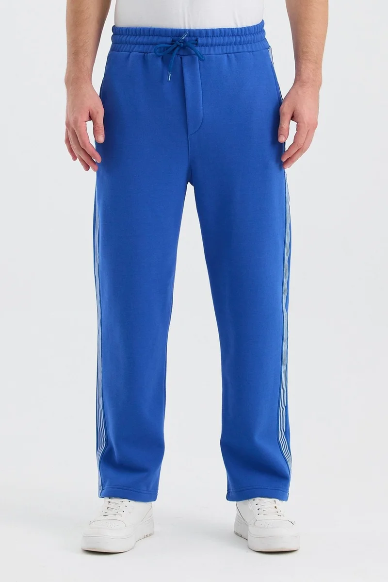 Cool Tarz Men's Regular Stripe Detailed Lace-Up 3 Thread Sweatpants