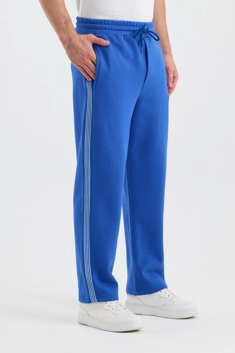Cool Tarz Men's Regular Stripe Detailed Lace-Up 3 Thread Sweatpants