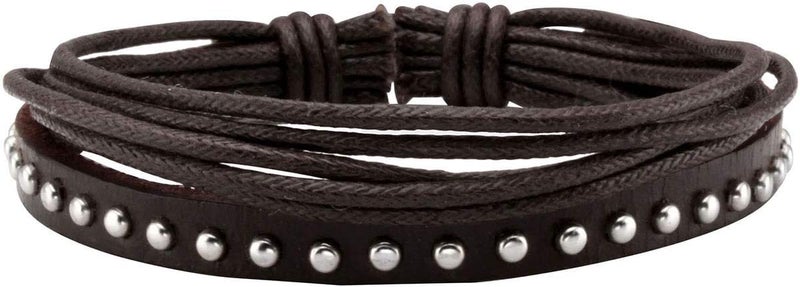 Mafnee Store Manfnee 6-12PCS Braided Faux Leather Bracelet Punk Cuff Wrap Bracelets for Men Women Adjustable - Image 2