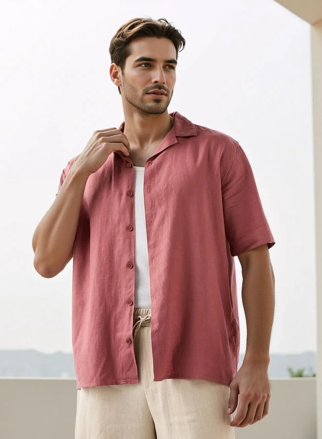 Splash FAV Regular Fit Linen Blend Resort Shirt