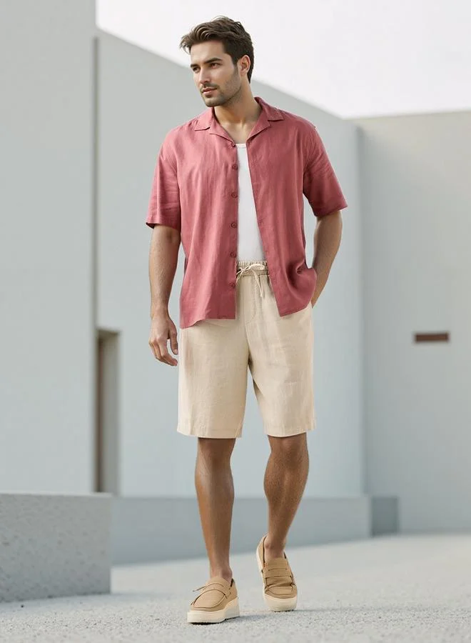 Splash FAV Regular Fit Linen Blend Resort Shirt