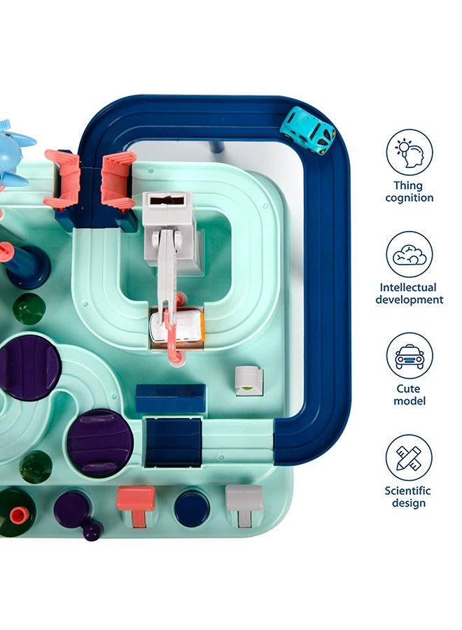 Car Adventure Toys, Kids Race Track Toys for 3 4 5 6 7 Years Old Boys Girls, Puzzle Rail Car, City Rescue Toy w/ 4 Mini Cars, Preschool Educational Toys for Toddlers - Image 2