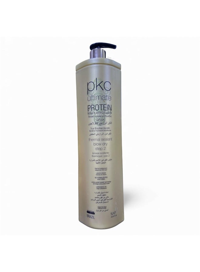 بي كي سي بروتين PKC ألتيميت بالكيراتين والكولاجين – سيلانت حراري لتجفيف وتصفيف الشعر – 1 لتر - Image 1