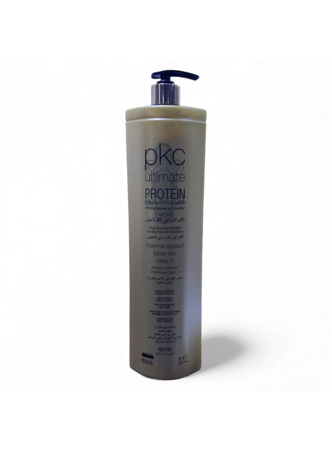 بي كي سي بروتين PKC ألتيميت بالكيراتين والكولاجين – سيلانت حراري لتجفيف وتصفيف الشعر – 1 لتر - Image 2