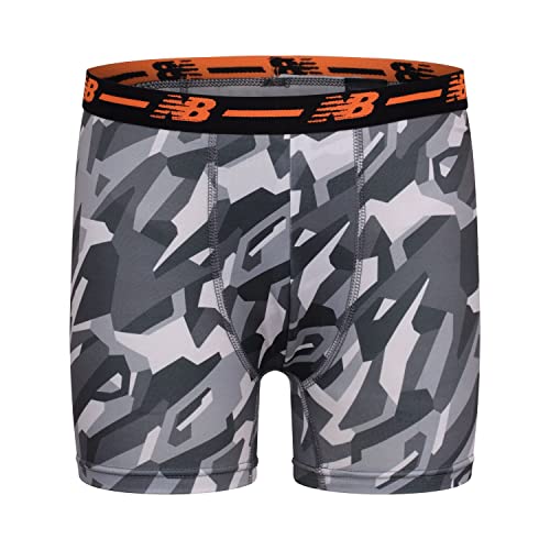 New Balance Boys' 3.5" Underwear, Performance Boxer Briefs (4 Pack), Lava/Avalanche Grey/Black/Avalanche Lava, Large - Image 3