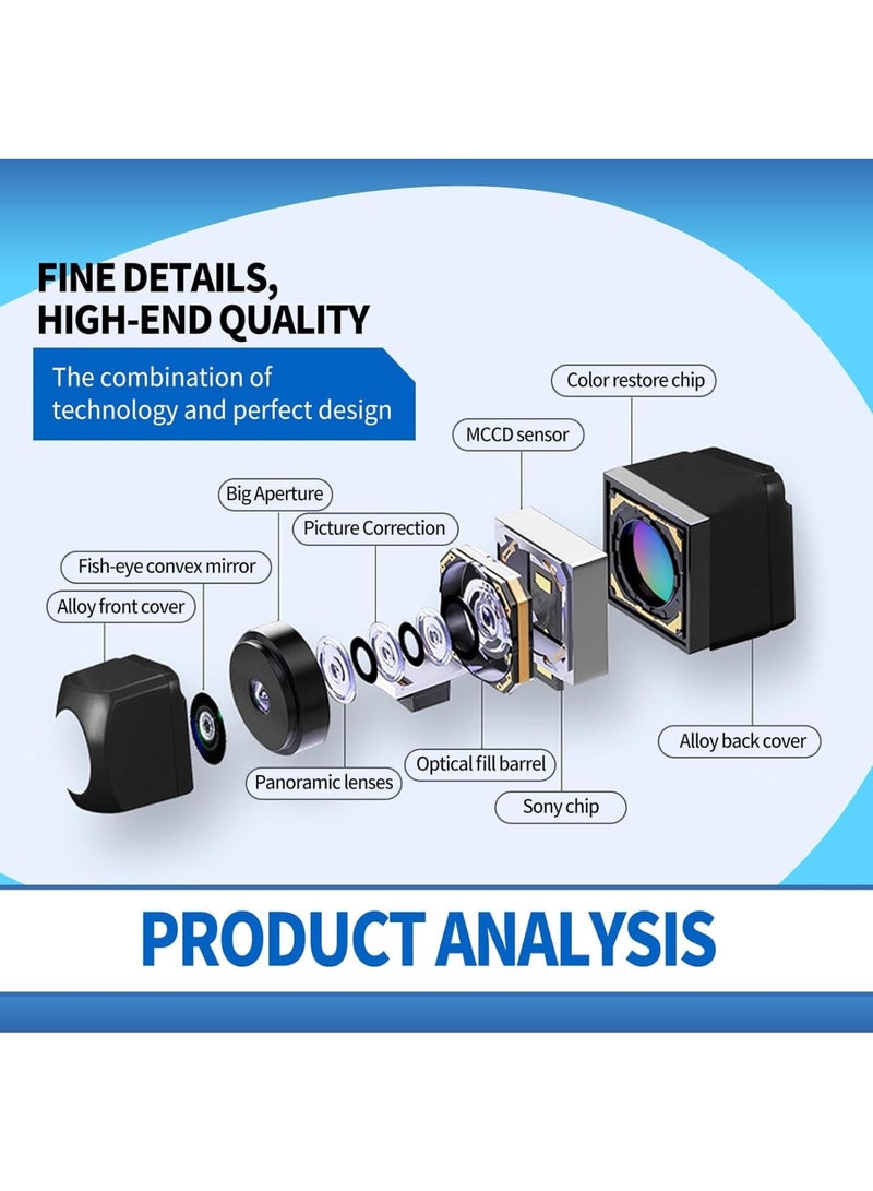 Zikra Car Reversing Camera, 170° Wide Angle Back Up Camera for Cars, Hd Night Vision Navigation Reversing Image Camera, Waterproof Shockproof Camera with 2 Installation Options, Universal Cars, Black - Image 3