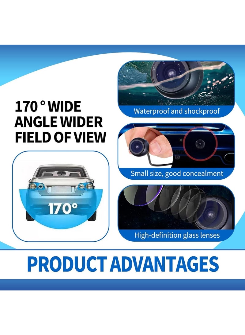 Zikra Car Reversing Camera, 170° Wide Angle Back Up Camera for Cars, Hd Night Vision Navigation Reversing Image Camera, Waterproof Shockproof Camera with 2 Installation Options, Universal Cars, Black - Image 2