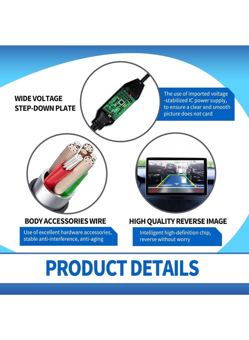 Zikra Car Reversing Camera, 170° Wide Angle Back Up Camera for Cars, Hd Night Vision Navigation Reversing Image Camera, Waterproof Shockproof Camera with 2 Installation Options, Universal Cars, Black - Image 4