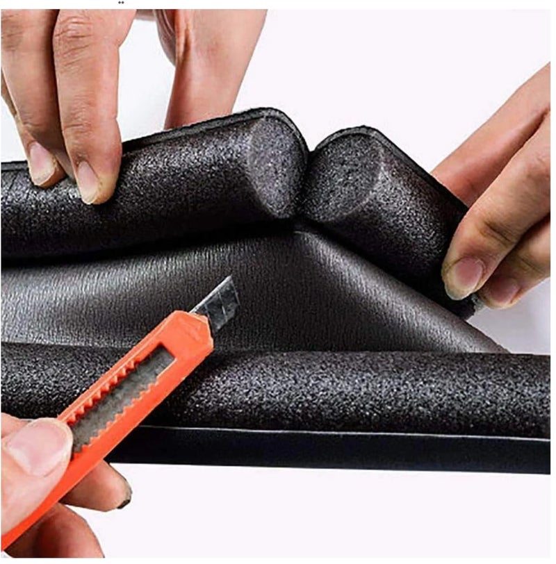 RndStore Double Door Draft Stopper Double Side Bottom Door Noise Draft Stopper for Interior Doors 96cm*8cm Available Black - Image 3