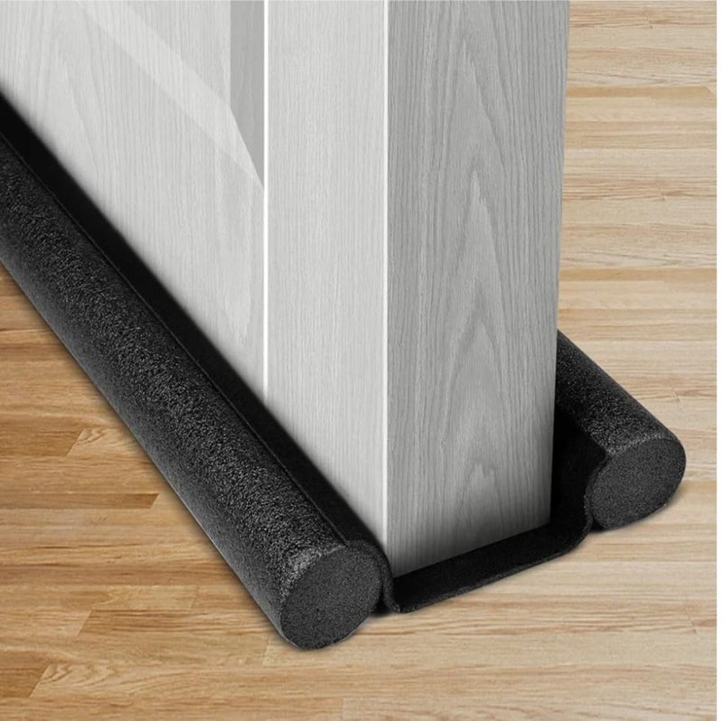 RndStore Double Door Draft Stopper Double Side Bottom Door Noise Draft Stopper for Interior Doors 96cm*8cm Available Black - Image 1