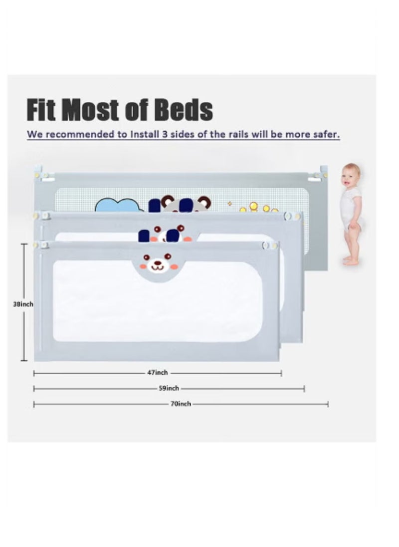 Generic - Bed Rail Guard Barrier For Baby, 200 X 98 CM, Adjustable Height & Foldable Safeguard Bed Rails - Image 1