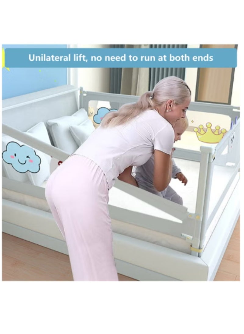Generic - Bed Rail Guard Barrier For Baby, 200 X 98 CM, Adjustable Height & Foldable Safeguard Bed Rails - Image 1