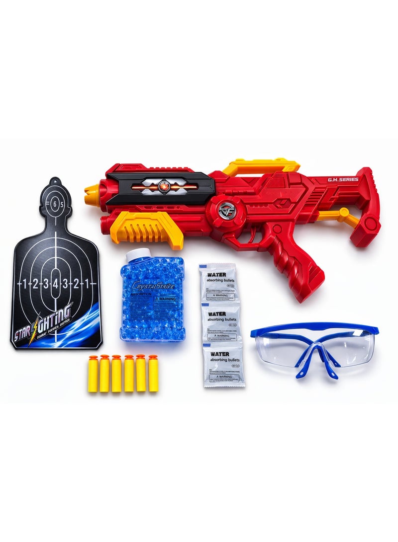 مسدس لعبه جيل بلاستر وفل - بندقية ألعاب للأطفال متعددة الطلقات ،مسدس جل ، بندقيه لعبة نيشان فل مع دارت ، مسدس كرات مائية وسهام إسفنج مع نظارة حماية وهدف تصويب لعبة تصويب حركية - Image 1