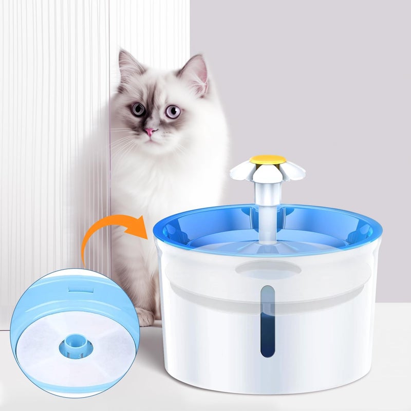 Baofum Filters Replacements for Flower Automatic Pet Fountains, Cat Water Fountain Replacement Parts and Dog Water Dispensers Filters for 81oz/2.4L Round Cat Water Fountains (4 Filters+2 Sponges) - Image 5