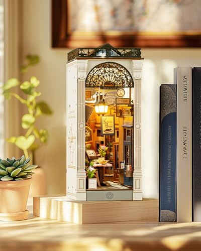 Rolife DIY Book Nook Kit for Adults European Arcade Street Scene Miniature House Kits 3D Wooden Puzzle Booknook with LED Lighting Home Decor Craft Creative Gift for Mom Dad Teens - Image 5