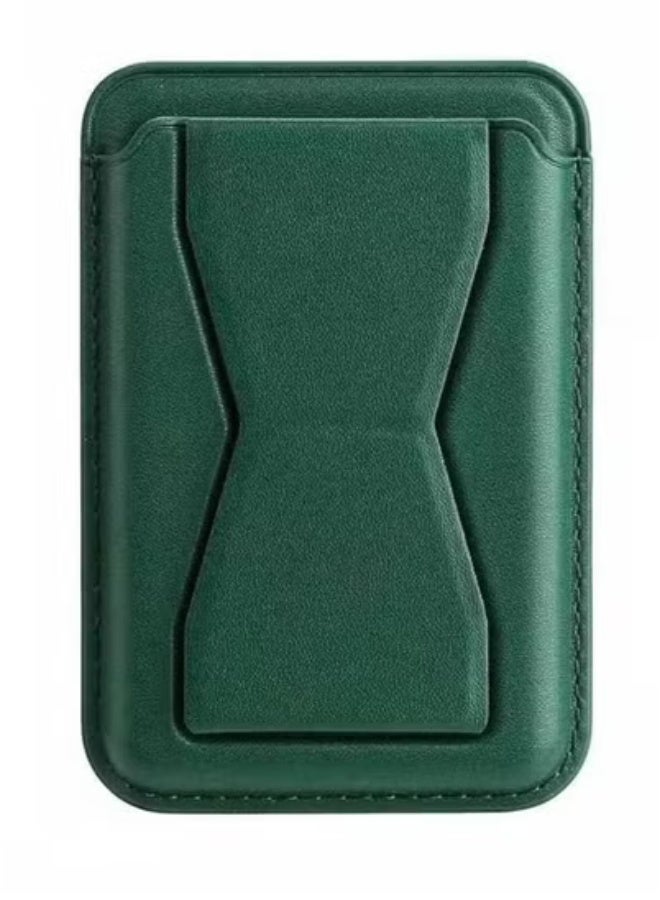 JAJEEK 📱 MagSafe Leather Card Holder with Bracket Clip Stand | Ultra-Thin Magnetic Wallet & Phone Grip for iPhone | Premium PU Leather Pouch with Secure MagSafe Attachment | Foldable Kickstand for Hands-Free Viewing | Slim, Lightweight Magnetic Card Sleeve - Image 1
