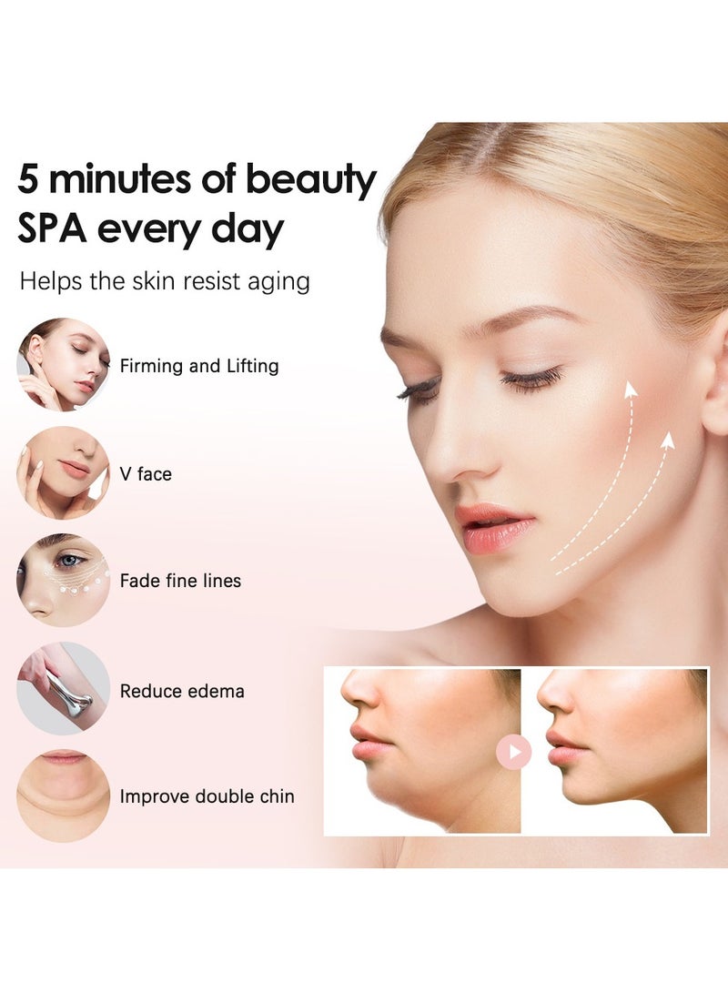 جهاز تجميل ذكي بكرات تدليك للوجه بتقنية EMS، مدلك وجه بتقنية النبض 4D لتخسيس الوجه، 12 وضعية و9 مستويات ضبط، أداة رفع وشد شكل V للوجه - Image 4