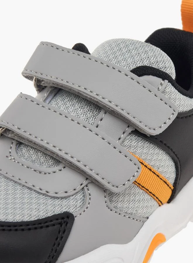 LBL by Shoexpress GREY Boys Panelled Sneakers with Hook and Loop Closure for Men | Best Price UAE