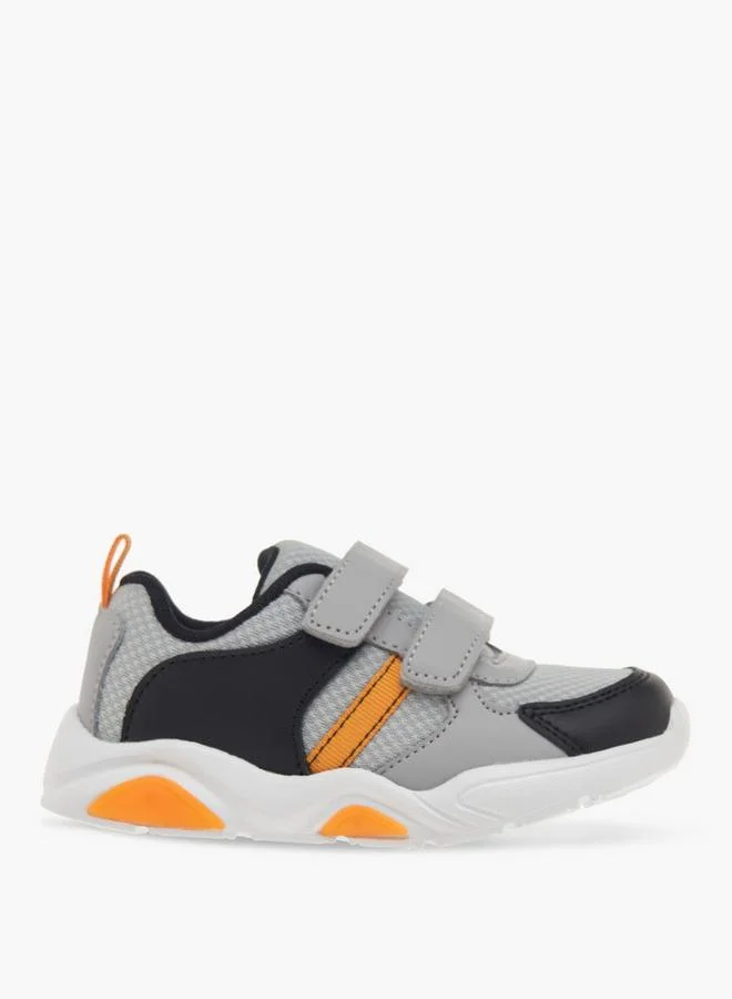 LBL by Shoexpress GREY Boys Panelled Sneakers with Hook and Loop Closure for Men | Best Price UAE