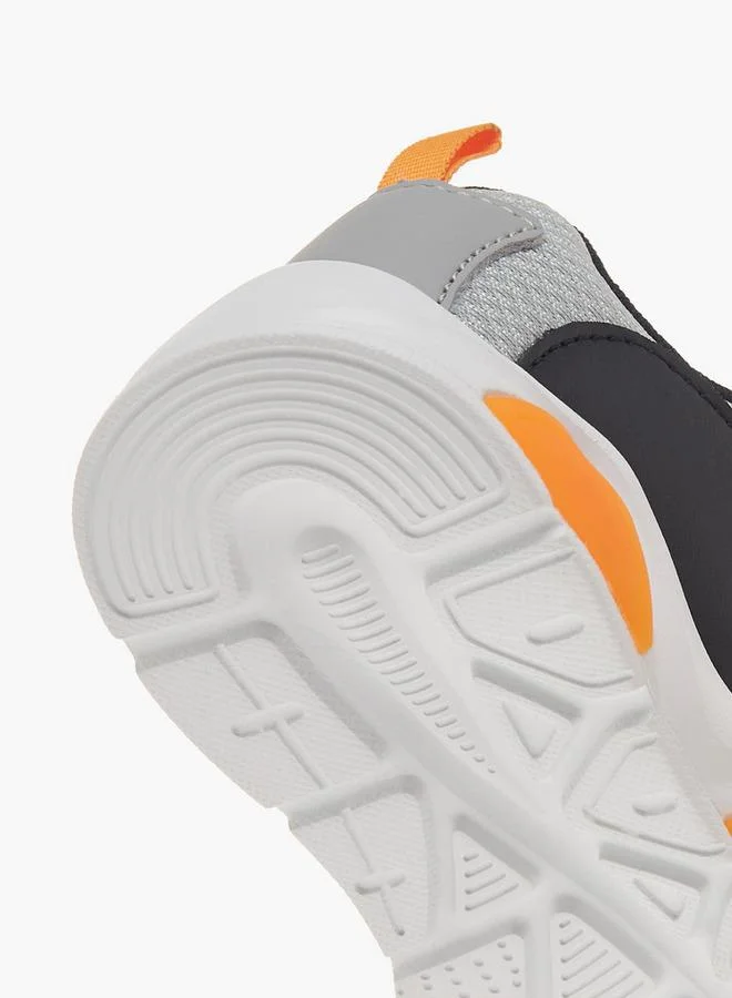 LBL by Shoexpress GREY Boys Panelled Sneakers with Hook and Loop Closure for Men | Best Price UAE