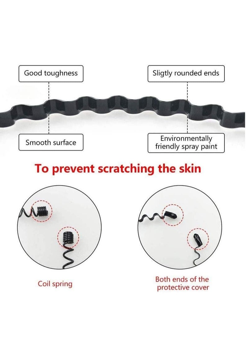 RATSAW 8 PCS Hair Hoop Wave Shaped Accessories for Men and Women in Black  - Image 4