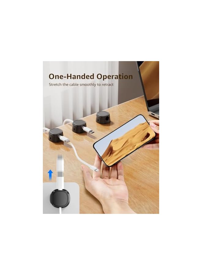 Green Tiger 12Pcs Cable Clip Adhesive, Cord Holder for Cable Organizer, Charger Cable Organizer for Office Accessories, Black and White - Image 2