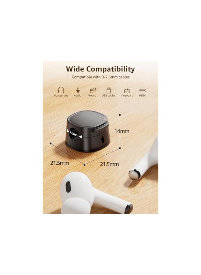 Green Tiger 12Pcs Cable Clip Adhesive, Cord Holder for Cable Organizer, Charger Cable Organizer for Office Accessories, Black and White - Image 4