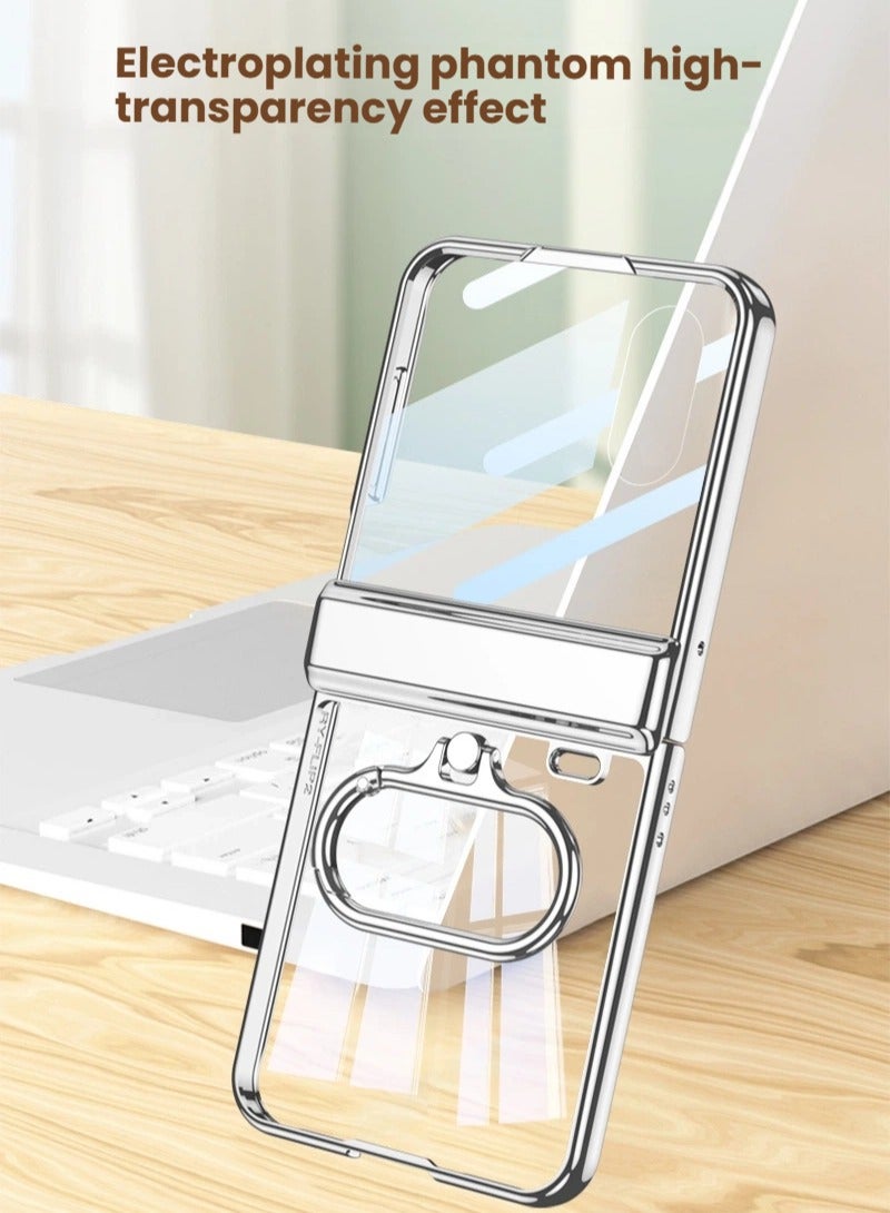 general Honor Magic V Flip2 Phone Case Premium Elliptical Ring Transparent Creative Full-Cover Protective Case Shockproof and Scratch-Resistant - Image 3