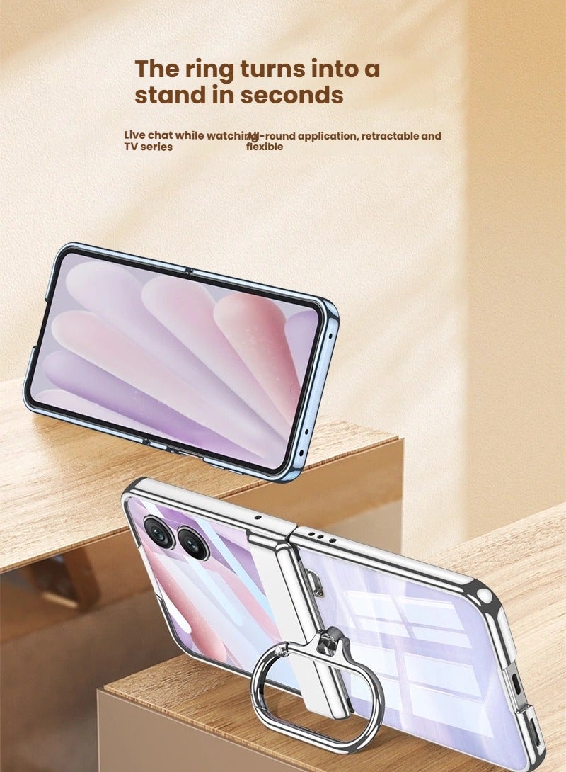 general Honor Magic V Flip2 Phone Case Premium Elliptical Ring Transparent Creative Full-Cover Protective Case Shockproof and Scratch-Resistant - Image 2