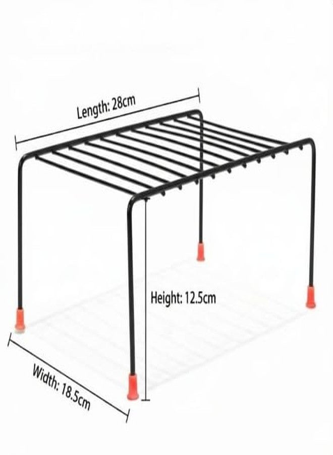 VK15 COLLECTION Heavy-Duty Steel Kitchen Counter Shelf Rack Organizer, Space-Saving Storage Stand for Kitchen, Cabinet, Pantry, Bathroom & Dining Table (Black, 28×18.5×12.5 cm) (Pack of 5) - Image 4