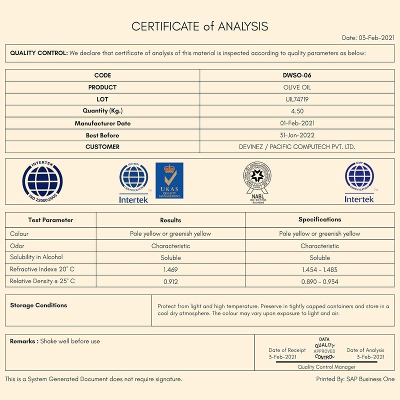 Devinez زيت الزيتون البكر ديفينيز 250 مل معتمد من NABL IFRA 100% طبيعي نقي غير مخفف في زجاجة ألمنيوم مؤكسدة يرطب البشرة ويكافح علامات الشيخوخة ويحسن صحة البشرة ويحافظ على صحة الشعر ويساعد في إزالة المكياج - Image 3