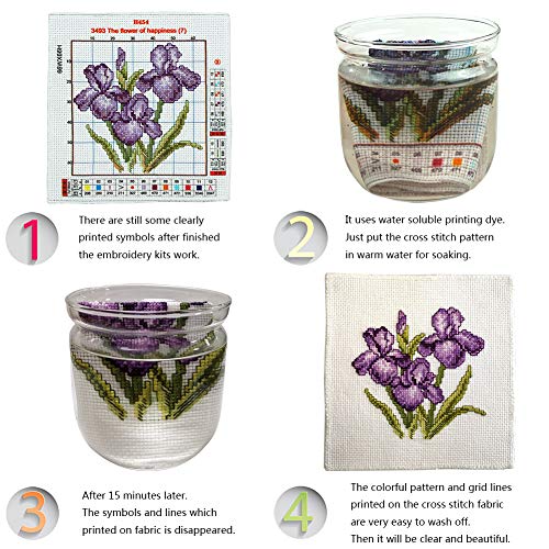ITSTITCH Printed Cross Stitch Kits 11CT 10X14 inch 100% Cotton Holiday Gift DIY Embroidery Starter Kits Easy Patterns Embroidery for Adults Crafts DMC Stamped Cross-Stitch Supplies Needlework The Cross Rose - Image 5