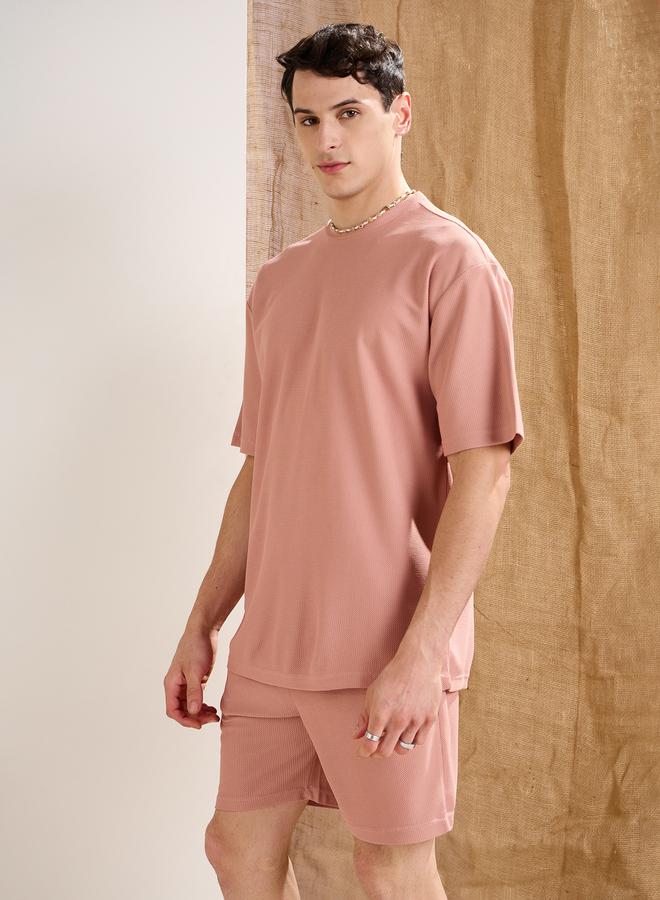 ساسافراس تيشيرت ساسافراس وردي واسع بنقشة الوافل - Image 3