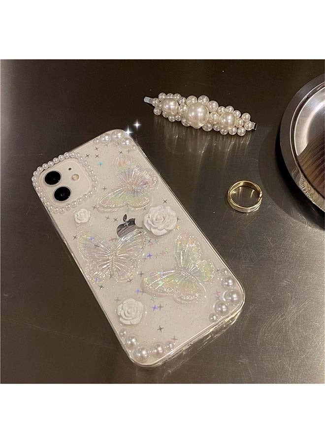 حافظة فراشة ثلاثية الأبعاد لهاتف آيفون 13، غطاء حماية مضاد للخدش وصدمات، حافظة نحيفة مقاس 6.1 بوصة (شفاف) - Image 3