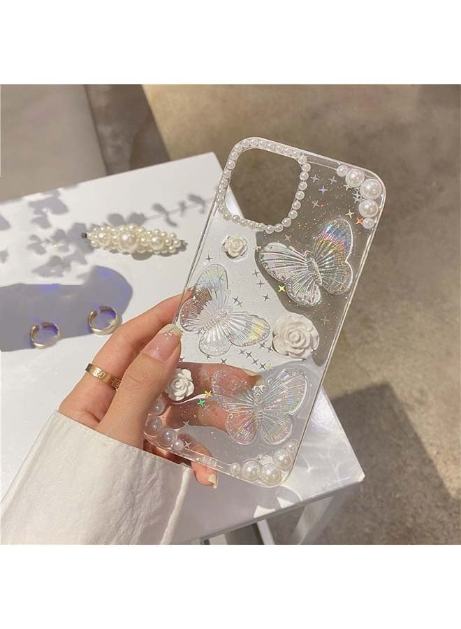 حافظة فراشة ثلاثية الأبعاد لهاتف آيفون 13، غطاء حماية مضاد للخدش وصدمات، حافظة نحيفة مقاس 6.1 بوصة (شفاف) - Image 2