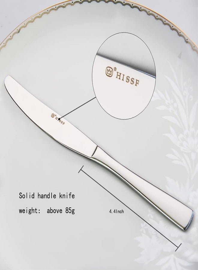 HISSF Silverware set, Stainless Steel Flatware Set for 8, 40 Piece Cutlery Set, Forks Knives and Spoons Set, Silver - Image 3