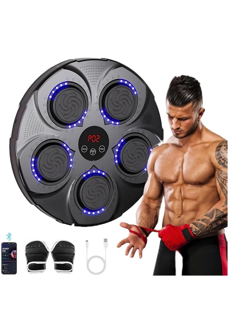 يوستيد آلة ملاكمة موسيقية، جهاز ملاكمة موسيقى بلوتوث ذكي يثبت على الحائط، معدات ملاكمة احترافية للشباب البالغين مع قفازات ملاكمة، لعبة ملاكمة لصالة الألعاب الرياضية والمنزل - Image 1