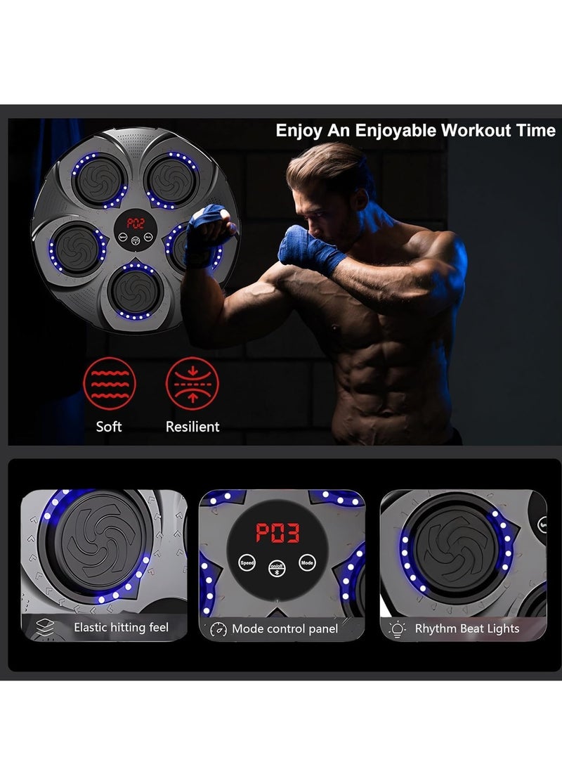 يوستيد آلة ملاكمة موسيقية، جهاز ملاكمة موسيقى بلوتوث ذكي يثبت على الحائط، معدات ملاكمة احترافية للشباب البالغين مع قفازات ملاكمة، لعبة ملاكمة لصالة الألعاب الرياضية والمنزل - Image 2