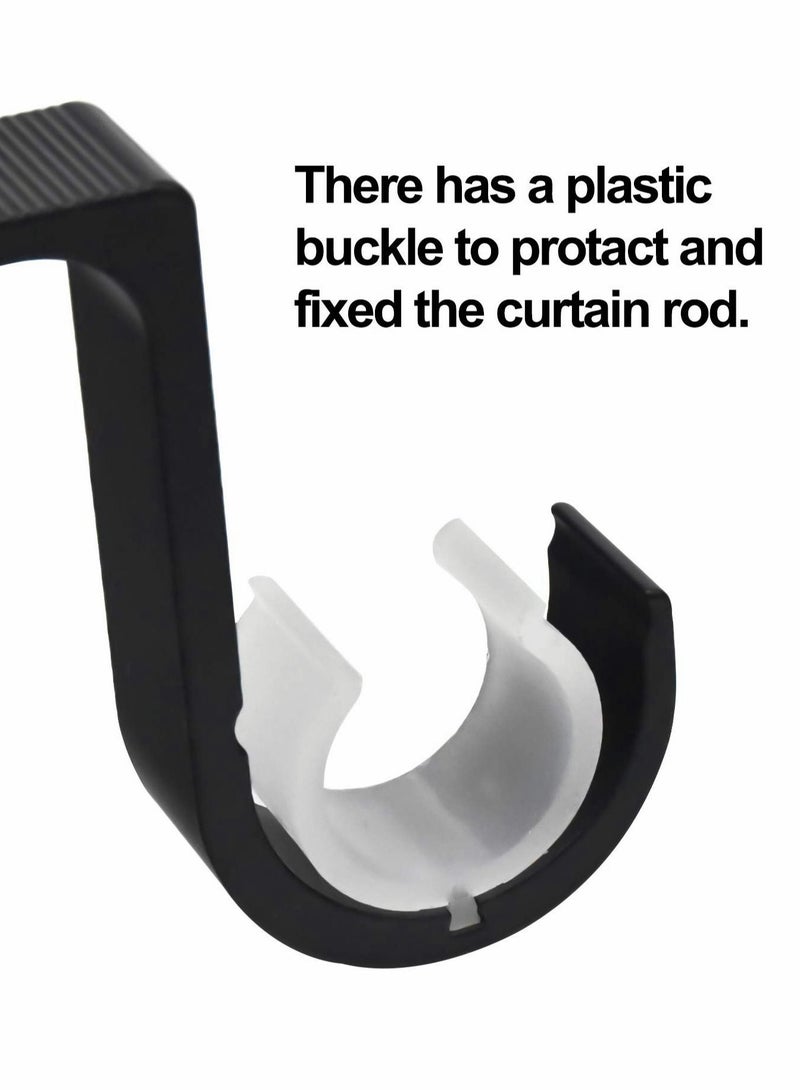 Curtain Rod Brackets 2 Pcs Double Curtain Rod Ceiling Holder with Heavy Duty Metal Curtain Pole Holder Ceiling Bothway Decorate for Multiple Style Curtain - Image 3