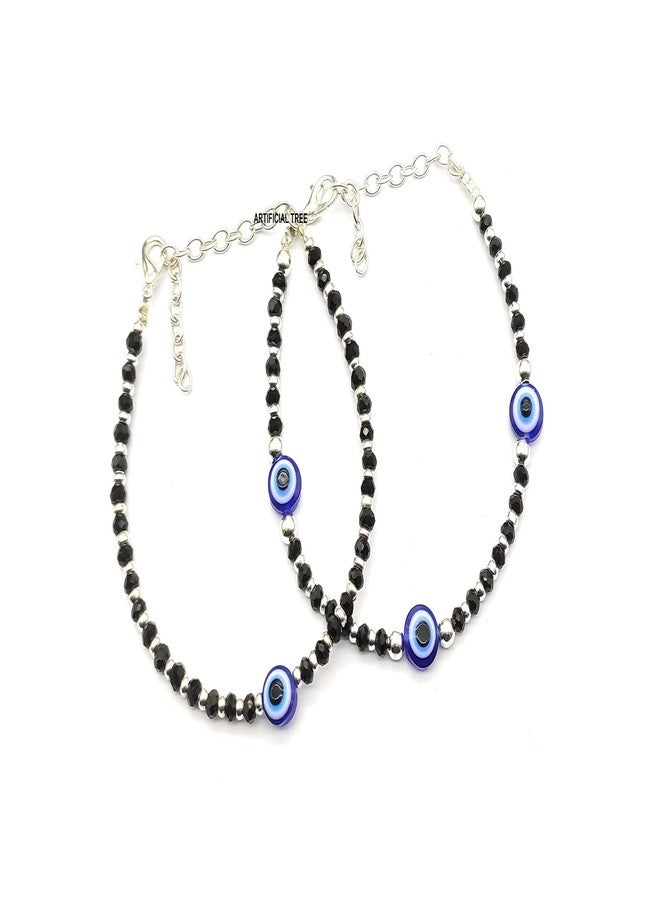 ARTIFICIAL TREE Nazariya 1 Evil Eye & 3 Evil Eye Charms Nazariya Bracelet Adjustable for Women, Men, Girls & Boys 2 Piece (AT GIRLS BRCT 038) - Image 1