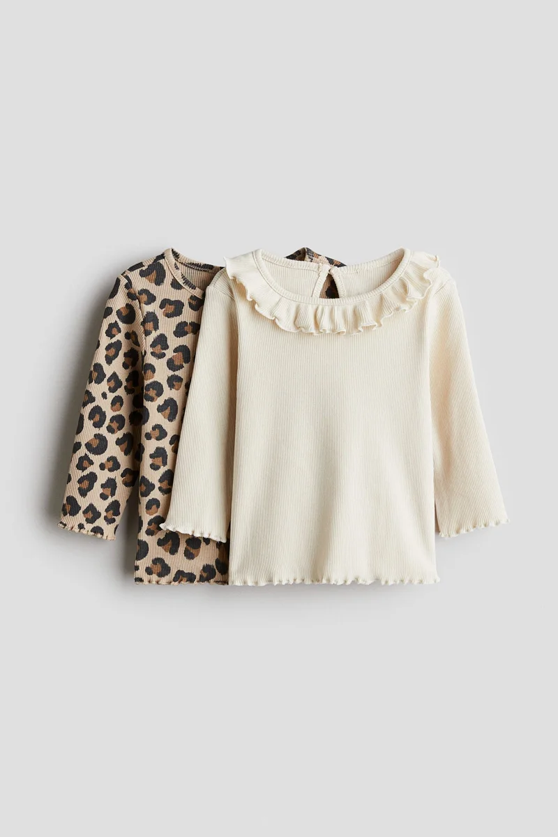 H&M 2-pack ribbed jersey tops